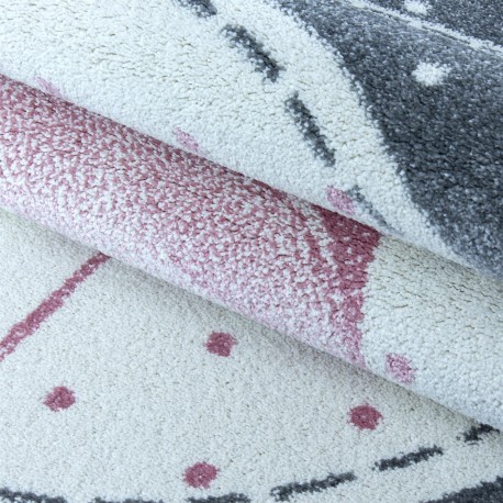 Kids Rund Børnetæppe Flamingo Design - Pink