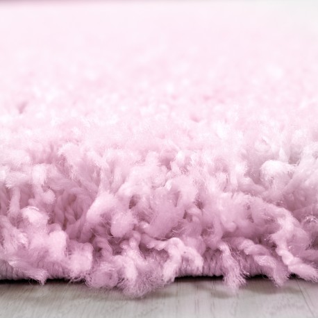 Life Shaggy tæppe Ensfarvet - Pink