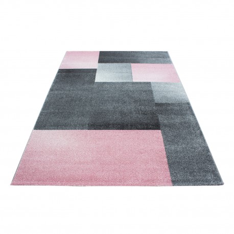 Lucca Kortluvet Tæppeløber Ternet - Pink