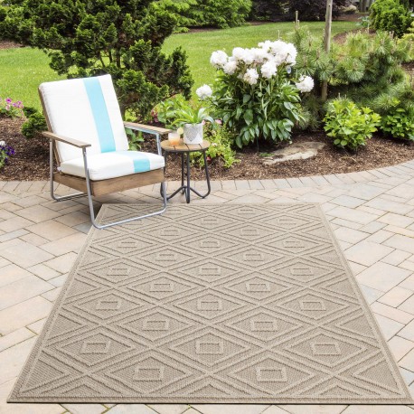 Patara Udendørs Tæppeløber Rhombus - Beige