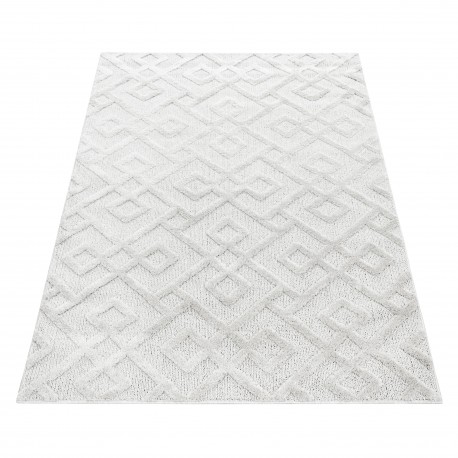 Pisa Shaggy Tæppeløber Geometrisk - Creme