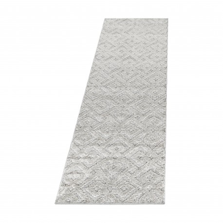 Pisa Shaggy Tæppeløber Geometrisk - Creme