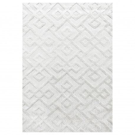 Pisa Shaggy tæppe Geometrisk - Creme