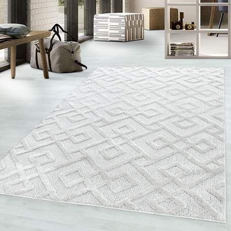 Pisa Shaggy tæppe Geometrisk - Creme