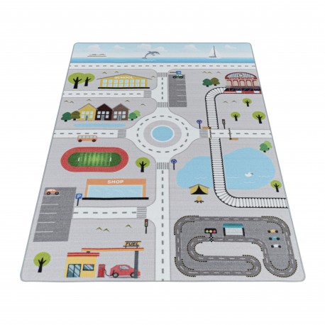 Play Børnetæppe Vejbane - Grå