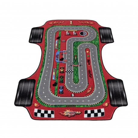 Play Børnetæppe Racerbane - Rød