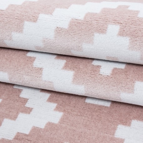 Plus Kortluvet tæppe Geometrisk - Pink