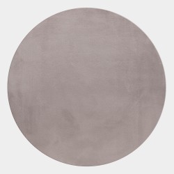 Pouffy Rund Shaggy tæppe Ensfarvet - Beige