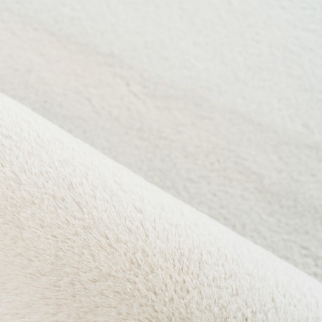 Pouffy Shaggy Tæppeløber Ensfarvet - Creme