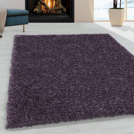Sydney Shaggy tæppe Ensfarvet - Violet