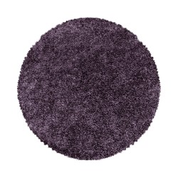Sydney Rund Shaggy tæppe Ensfarvet - Violet