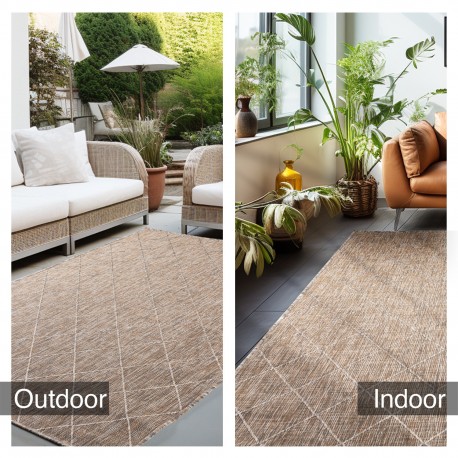 Zagora Udendørs tæppe Rhombus - Beige
