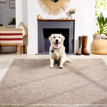 Zagora Udendørs tæppe Rhombus - Beige