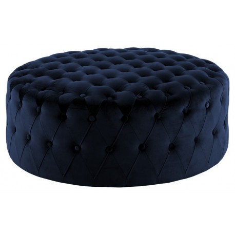 Charlietown marineblå velour puf Ø100