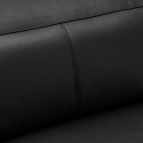 Alexa sort lædersofa venstrevendt