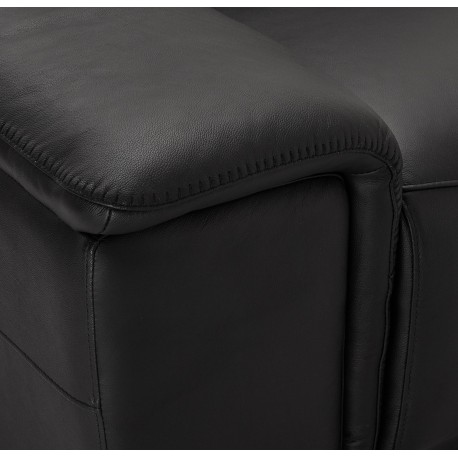 Alexa sort lædersofa venstrevendt