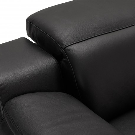 Alexa sort lædersofa venstrevendt