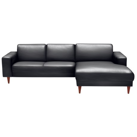 Hjort Knudsen Hadsten Læder chaiselong sofa Højrevendt