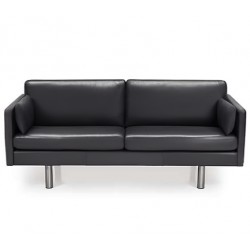 Glostrup 3 pers lædersofa sort