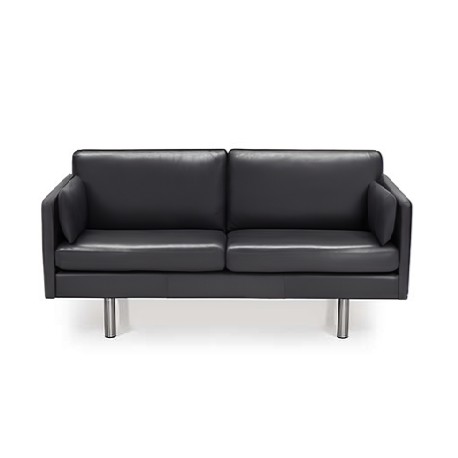 Glostrup 2 pers lædersofa Sort