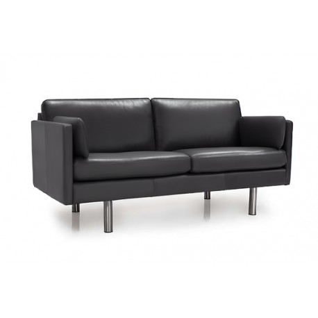 Glostrup 2 pers lædersofa Sort