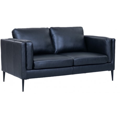 Valencia 2 pers. sofa læder Sort