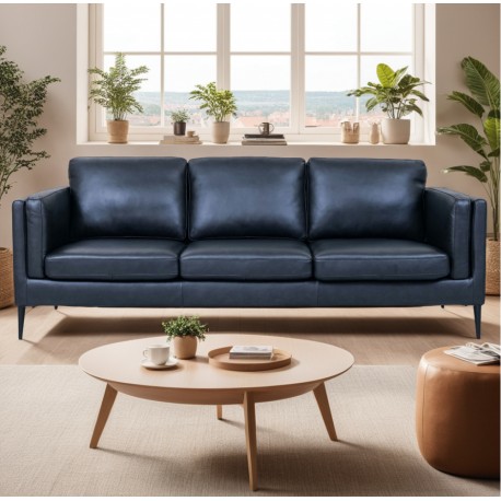 Valencia 3 pers. sofa læder Sort