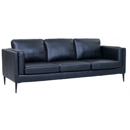 Valencia 3 pers. sofa læder Sort