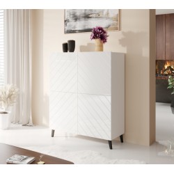 Kommode 100 ABETO mat Hvid/ glans Hvid
