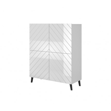 Kommode 100 ABETO mat Hvid/ glans Hvid
