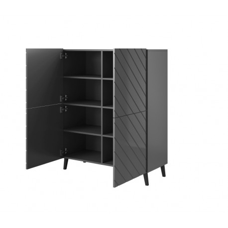 Kommode ABETO mat grafit/ glans grafit