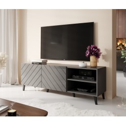 TV bord 150 ABETO mat Grå/ glans Grå