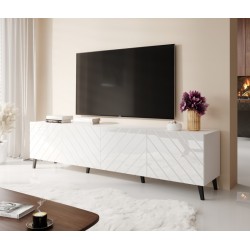 TV bord 200 ABETO mat Hvid/blank Hvid