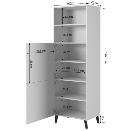 CABINET 60 ABETO mat Hvid/ blank Hvid