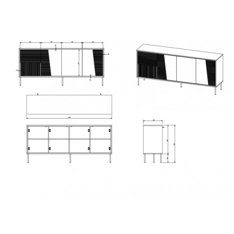 ABI kommode mat Sort/mat Sort