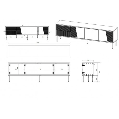 ABI TV bord mat Hvid/mat Hvid