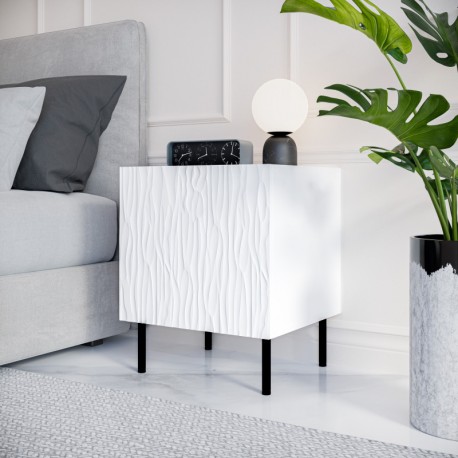 JUNGLE sengebord - Hvid mat/Hvid mat