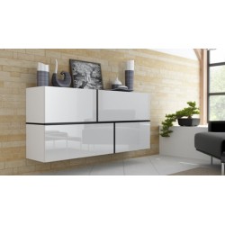 Kommode GOYA Hvid/Hvid/Sort