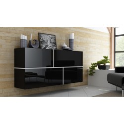 Kommode GOYA Sort/Sort/Hvid