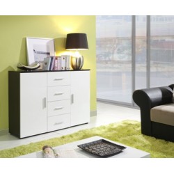Kommode UNI blomme/Hvid