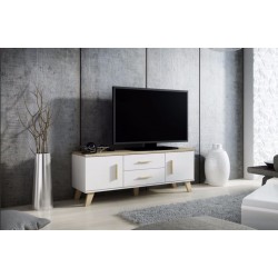 TV bord LOTTA 140 2D2S diamant Hvid/Sonoma eg.