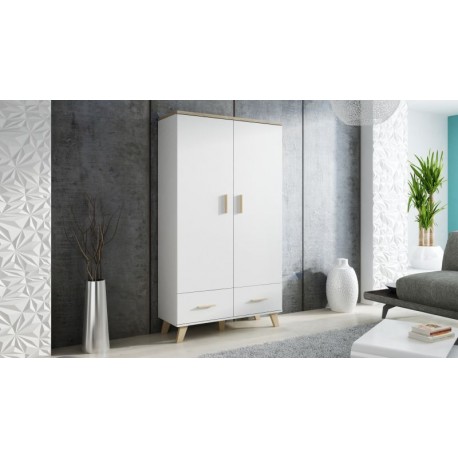 Garderobe LOTTA diamant Hvid/Sonoma eg.