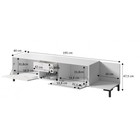 MARMO TV bord RTV 2D1S1K Sort