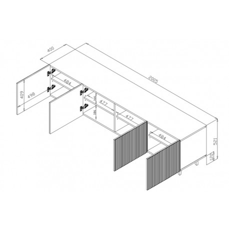 PAFOS TV bord 200/4D