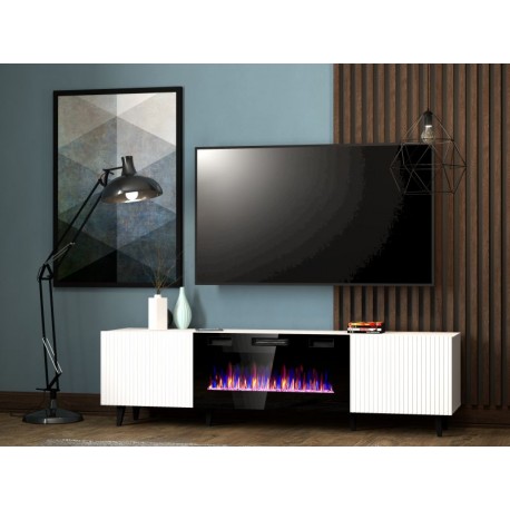 PAFOS EF TV bord 180cm Hvid Sorte ben