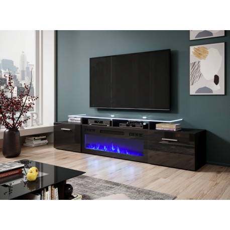 ROVA EF TV bord Sort med Pejs