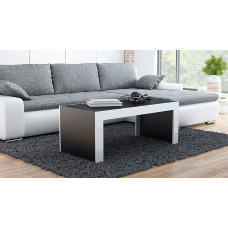 Sofabord TESS Sort/Hvid Lameller
