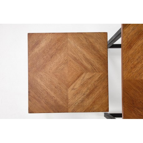 ELZA sæt af 2 sofaborde, Valnød/Sort