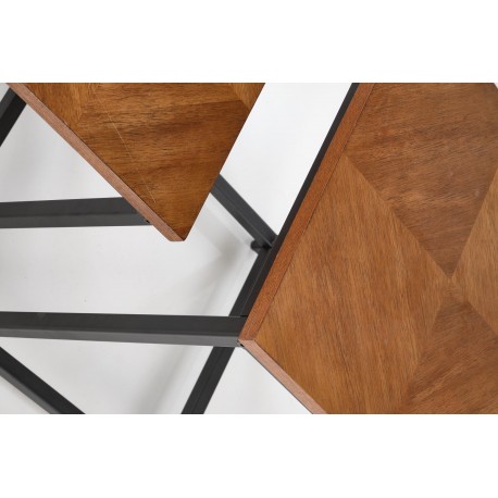 ELZA sæt af 2 sofaborde, Valnød/Sort