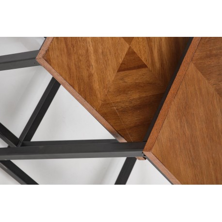 ELZA sæt af 2 sofaborde, Valnød/Sort